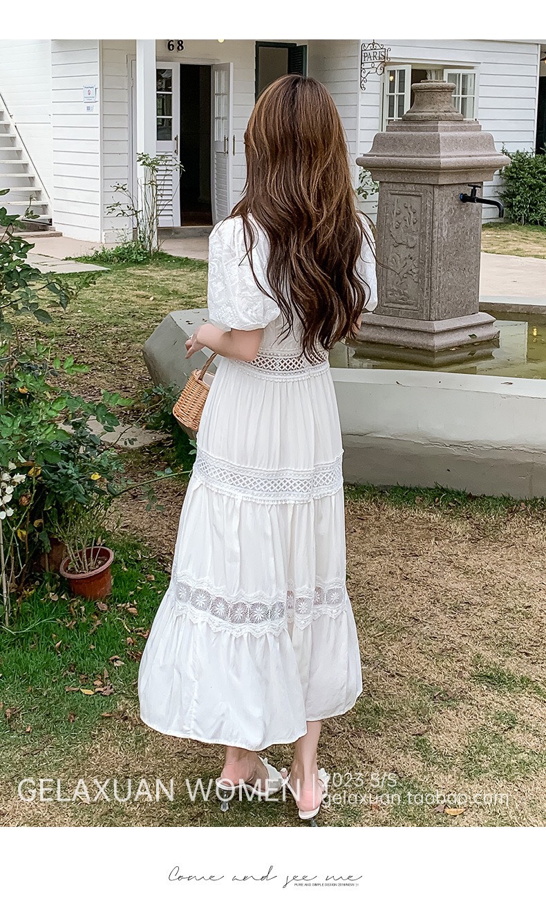 MAXI TRẮNG THÊU PHỐI REN D16